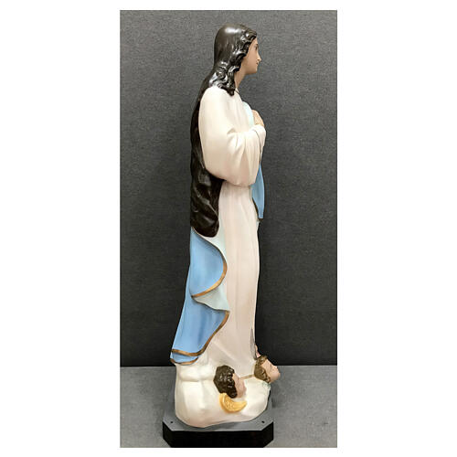 Statua Madonna Assunta Murillo angioletti 155 cm vetroresina dipinta 6