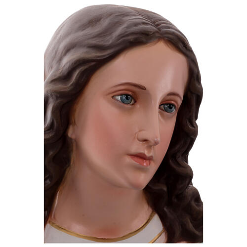 Imagem Nossa Senhora da Imaculada Conceição de Murillo com anjos fibra de vidro pintada 155 cm 2
