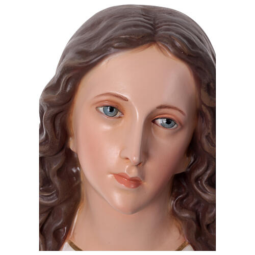 Imagem Nossa Senhora da Imaculada Conceição de Murillo com anjos fibra de vidro pintada 155 cm 5