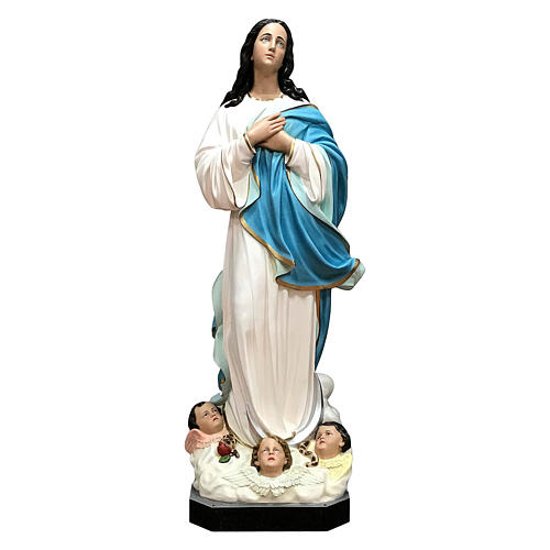 Imagem Nossa Senhora da Imaculada Conceição de Murillo fibra de vidro pintada 180 cm 1