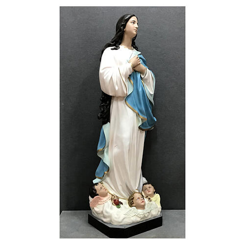 Imagem Nossa Senhora da Imaculada Conceição de Murillo fibra de vidro pintada 180 cm 5