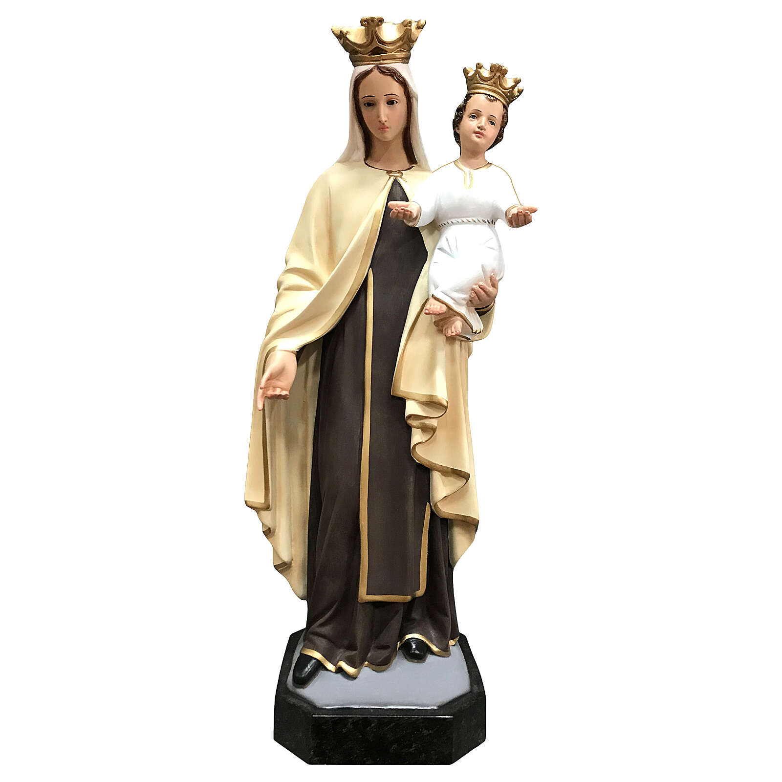 Statue NotreDame du MontCarmel couronne dorée 65 cm fibre vente en