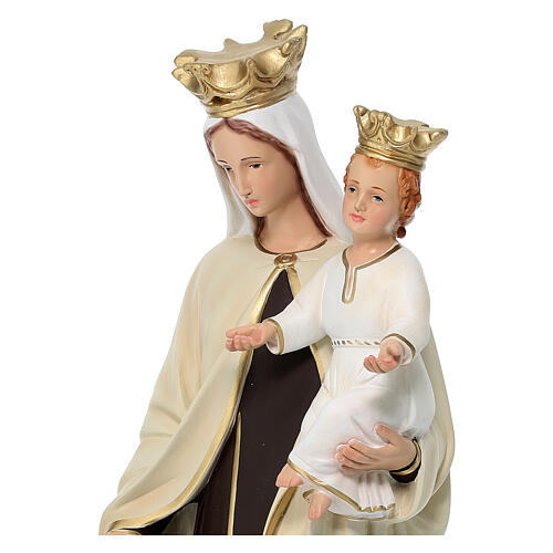 Statue Notre-Dame du Mont-Carmel couronne dorée 65 cm fibre de verre peinte 2