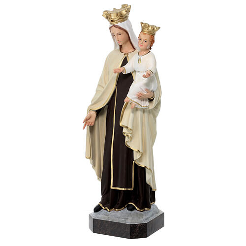 Statue Notre-Dame du Mont-Carmel couronne dorée 65 cm fibre de verre peinte 3