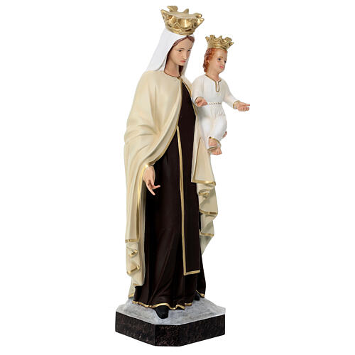 Statue Notre-Dame du Mont-Carmel couronne dorée 65 cm fibre de verre peinte 5