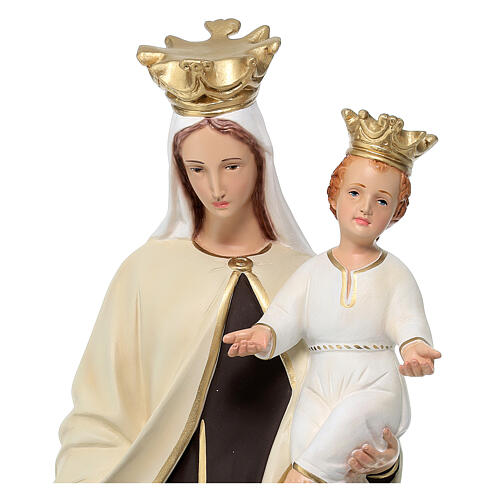 Imagem Nossa Senhora do Carmo fibra de vidro pintada coroas douradas 65 cm 4