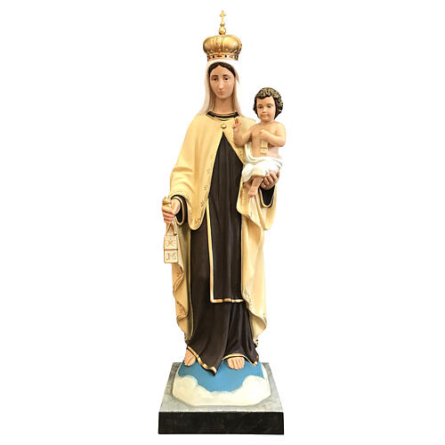 Estatua Virgen del Carmen fibra de vidrio pintada 80 cm 1