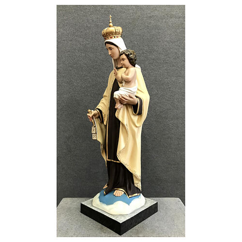 Imagem Nossa Senhora do Carmo fibra de vidro pintada coroa dourada 80 cm 3