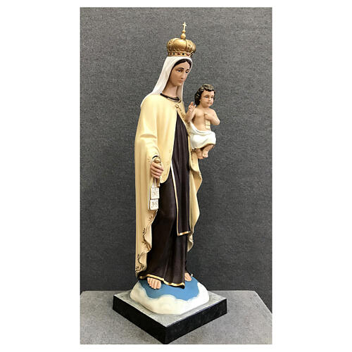 Imagem Nossa Senhora do Carmo fibra de vidro pintada coroa dourada 80 cm 6