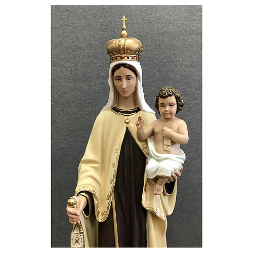 Imagem Nossa Senhora do Carmo fibra de vidro pintada coroa dourada 80 cm 7