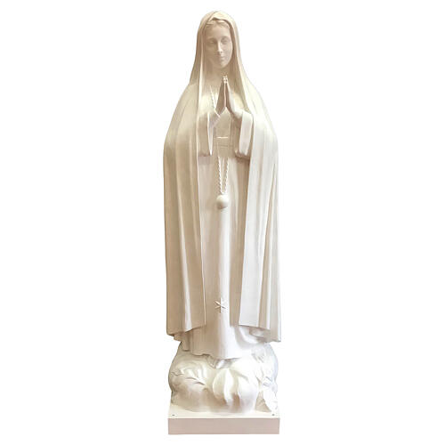 Estatua Virgen de Fátima 180 cm fibra de vidrio blanca exterior 1