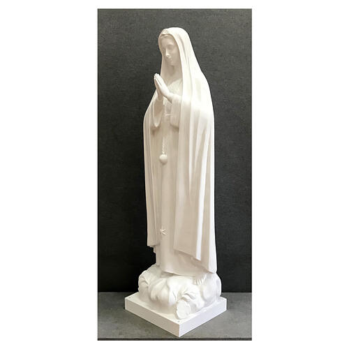 Estatua Virgen de Fátima 180 cm fibra de vidrio blanca exterior 3