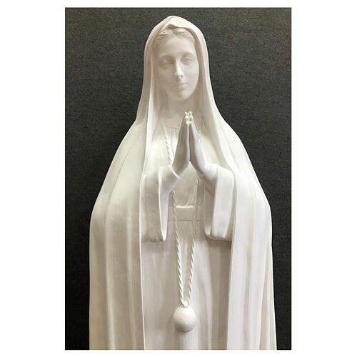 Estatua Virgen de Fátima 180 cm fibra de vidrio blanca exterior 4