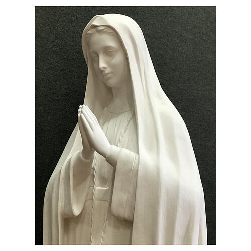 Estatua Virgen de Fátima 180 cm fibra de vidrio blanca exterior 7