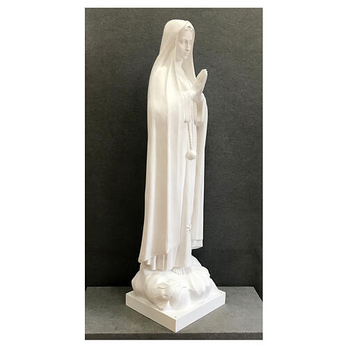 Statue Notre-Dame de Fatima 180 cm fibre de verre blanche extérieur 5