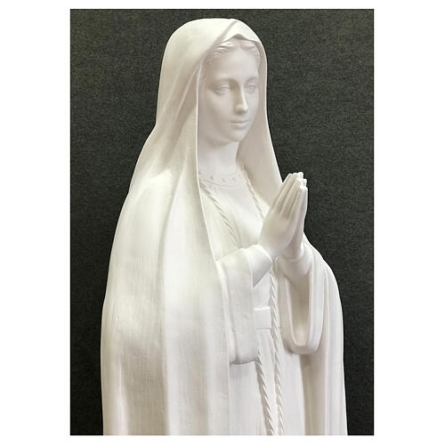 Statue Notre-Dame de Fatima 180 cm fibre de verre blanche extérieur 6