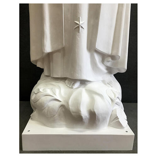Statue Notre-Dame de Fatima 180 cm fibre de verre blanche extérieur 8