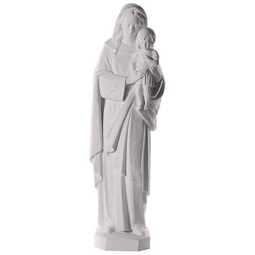 Estatua Virgen Niño 145 cm blanca exterior 1