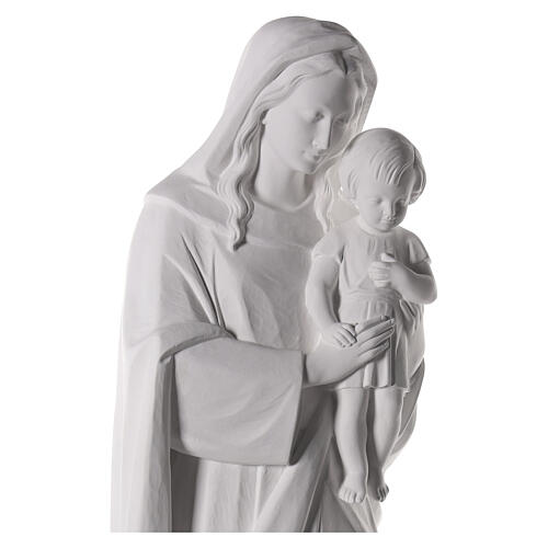Statue Vierge à l'Enfant 145 cm blanche extérieur 2