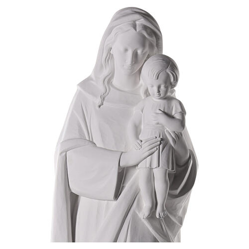 Statua Madonna bambino 145 cm bianca esterno 6
