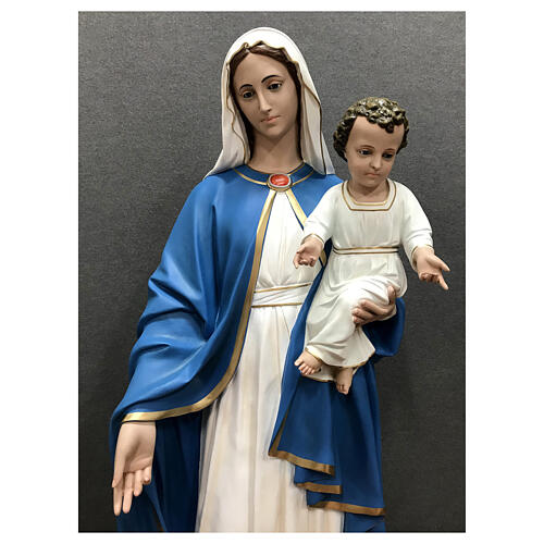 Estatua Virgen con Niño 170 cm fibra de vidrio pintada 4
