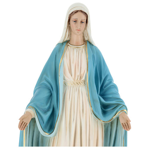 Statua Madonna Miracolosa sul mondo 70 cm vetroresina dipinta 2