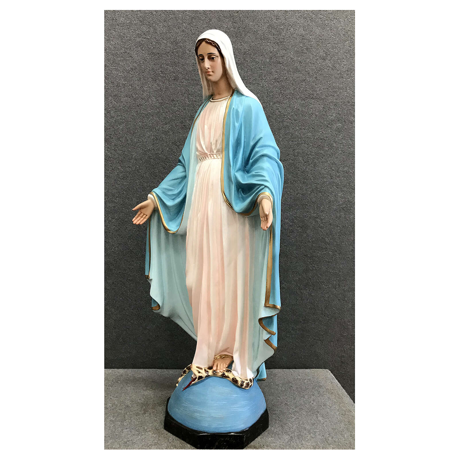 Miraculous Mary statue on world 70 cm painted fiberglass | online sales ...