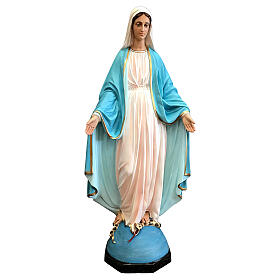 Miraculous Mary statue on world 70 cm painted fiberglass
