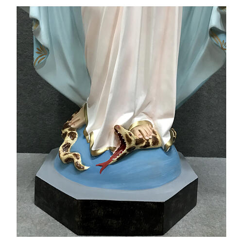 Statue of Our Lady of Miracles with snake 85 cm painted fibreglass