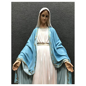 Estatua Virgen Milagrosa aplasta serpiente 85 cm fibra de vidrio pintada