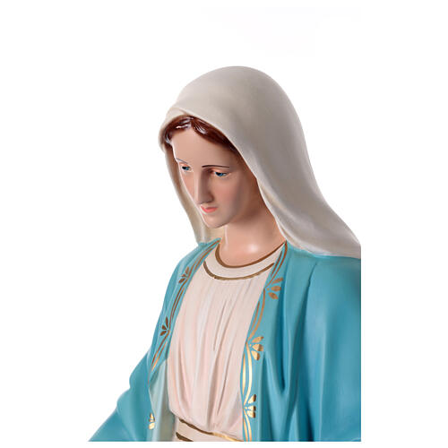 Estatua Virgen Milagrosa aplasta serpiente 85 cm fibra de vidrio pintada 4