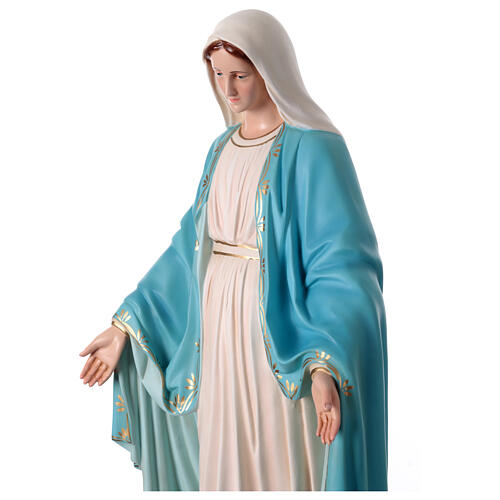 Estatua Virgen Milagrosa aplasta serpiente 85 cm fibra de vidrio pintada 6