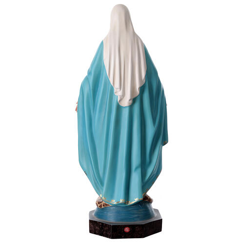 Estatua Virgen Milagrosa aplasta serpiente 85 cm fibra de vidrio pintada 10