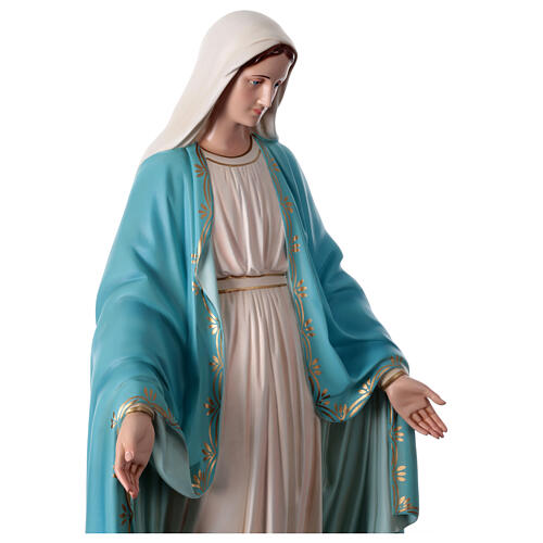 Statue Vierge Miraculeuse avec serpent 85 cm fibre de verre peinte 8