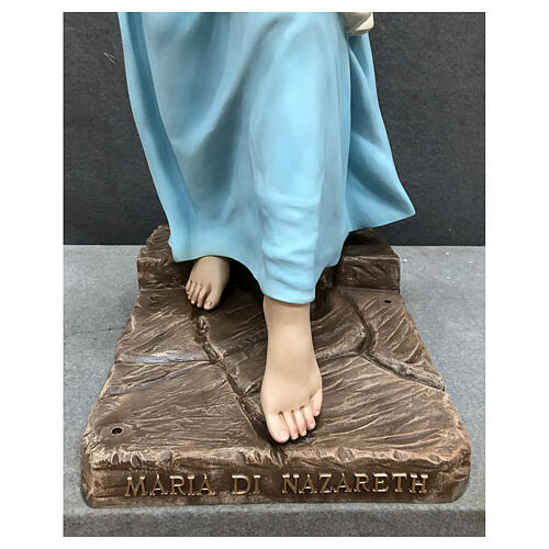 Estatua Virgen de Nazaret fibra de vidrio pintada 110 cm 8
