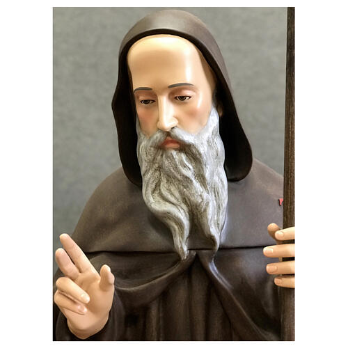 Statue of St. Anthony Abbot with bell staff 120 cm painted fibreglass 4