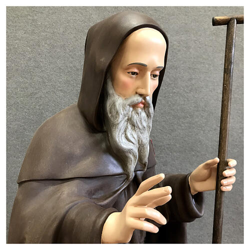 Statue of St. Anthony Abbot with bell staff 120 cm painted fibreglass 7