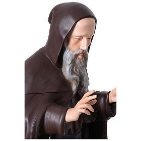 Estatua San Antonio Abad bastón campana 120 cm fibra de vidrio pintada