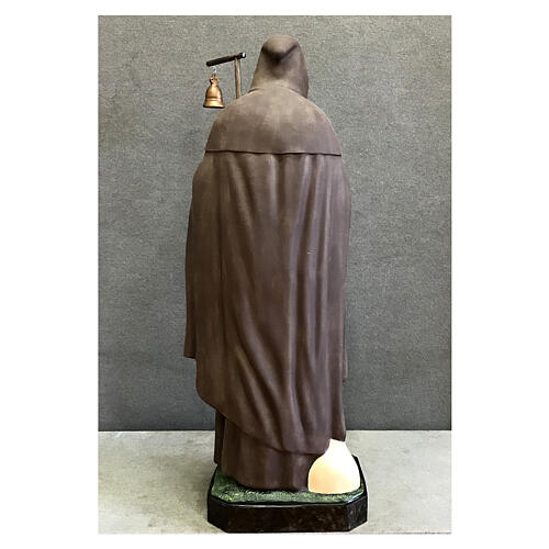 Estatua San Antonio Abad bastón campana 120 cm fibra de vidrio pintada 9