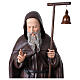 Estatua San Antonio Abad bastón campana 120 cm fibra de vidrio pintada s3