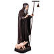 Estatua San Antonio Abad bastón campana 120 cm fibra de vidrio pintada s5