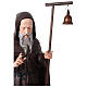 Estatua San Antonio Abad bastón campana 120 cm fibra de vidrio pintada s10