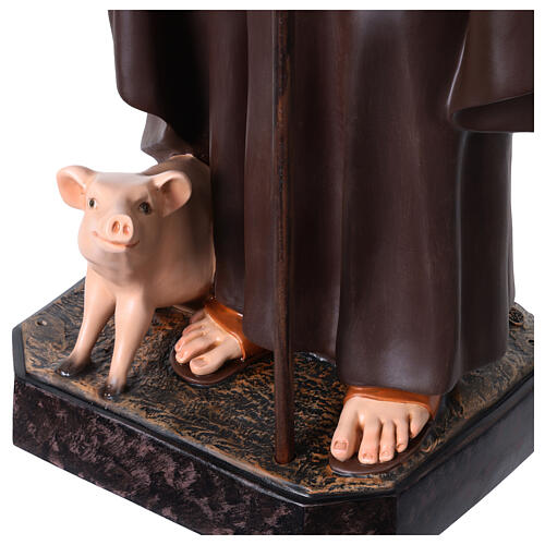 Statua Sant'Antonio Abate bastone campana 120 cm vetroresina dipinta 4