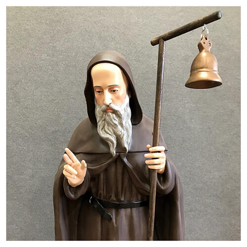 Statue St Anthony the Abbot 120 cm with bell painted fiberglass 2
