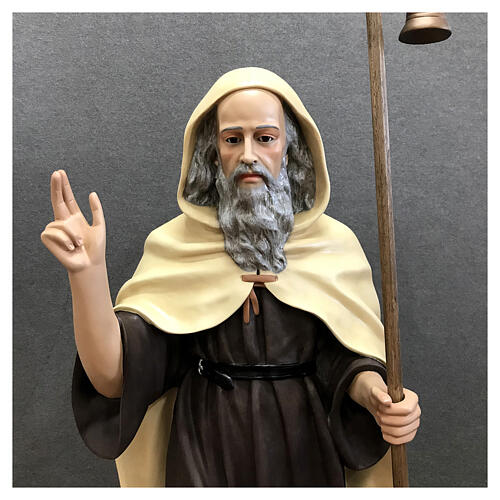 Statue of St. Anthony Abbot light coat 160 cm painted fibreglass 6