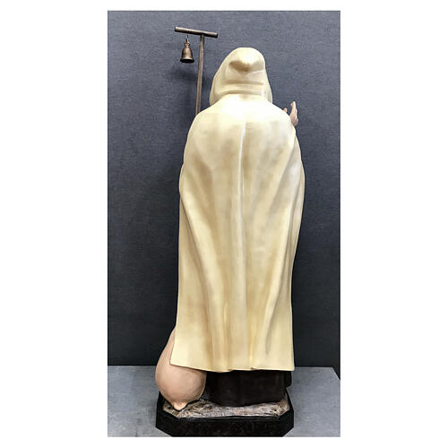 Estatua San Antonio Abad capa clara 160 cm fibra de vidrio pintada 10