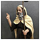 Statue Saint Antoine le Grand manteau clair 160 cm fibre de verre peinte s8