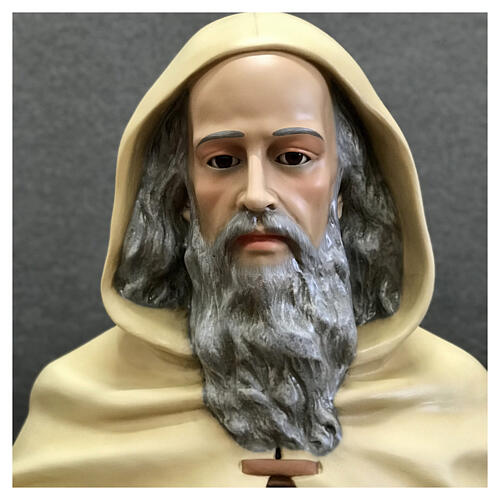 Statua Sant'Antonio Abate mantello chiaro 160 cm vetroresina dipinta 4