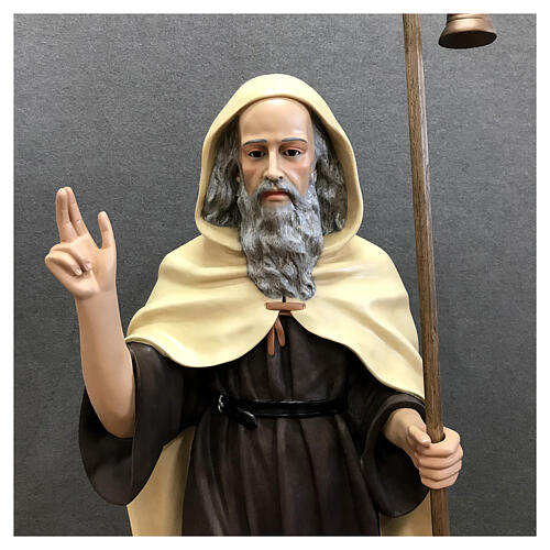 Saint Anthony The Great statue light hood 160 cm painted fiberglass 6