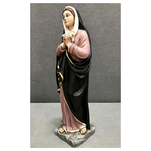 Estatua Virgen Dolorosa niña 80 cm fibra de vidrio pintada 3